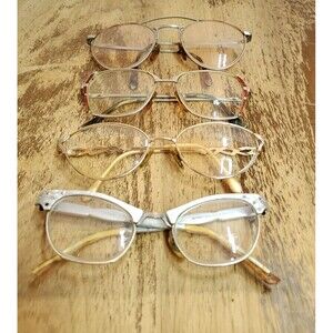 Lot of 4 Vintage Eyeglasses - 1 Cat Eye Artcraft Alum, 3 Unknown Maker